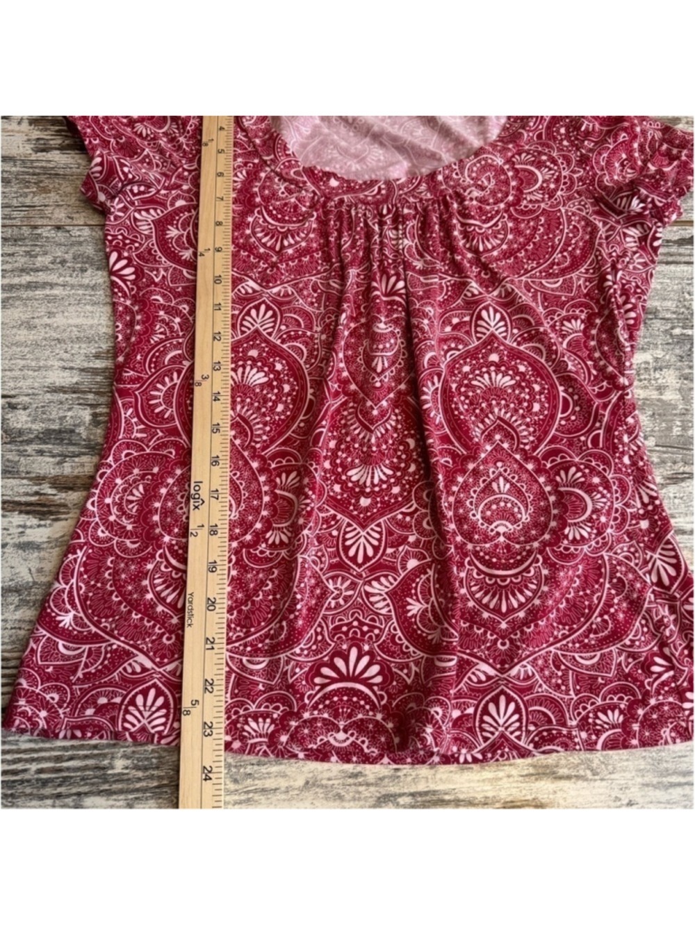 LOFT Red Paisley Print Top - Women’s Medium - Picture 4 of 6